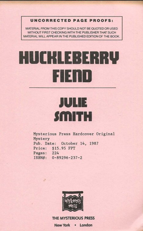 HUCKLEBERRY FIEND