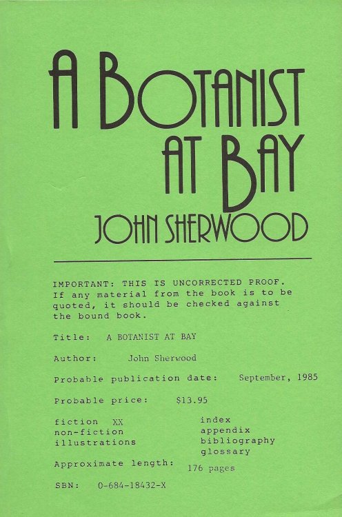 A BOTANIST AT BAY
