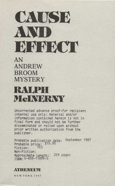 CAUSE AND EFFECT