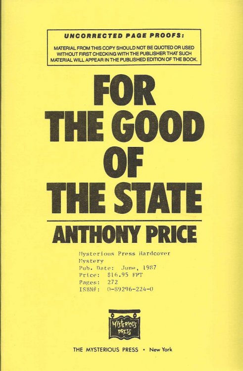 FOR THE GOOD OF THE STATE