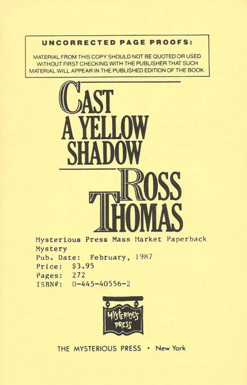 CAST A YELLOW SHADOW