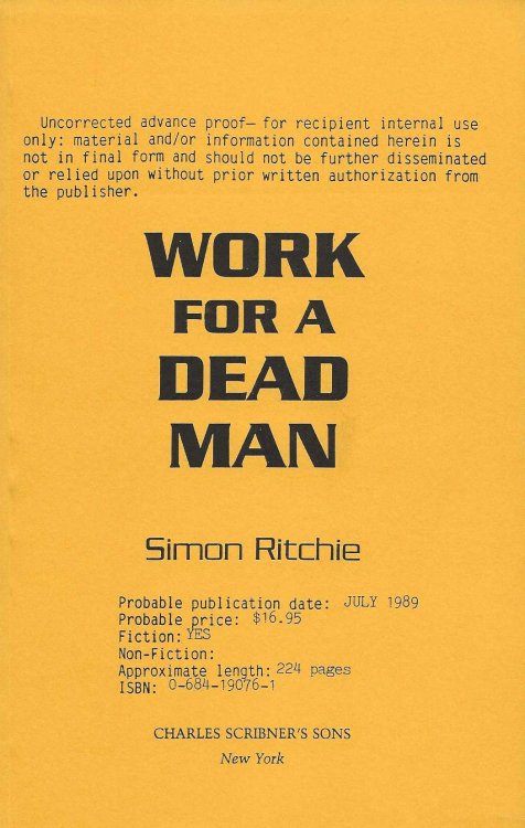 WORK FOR A DEAD MAN