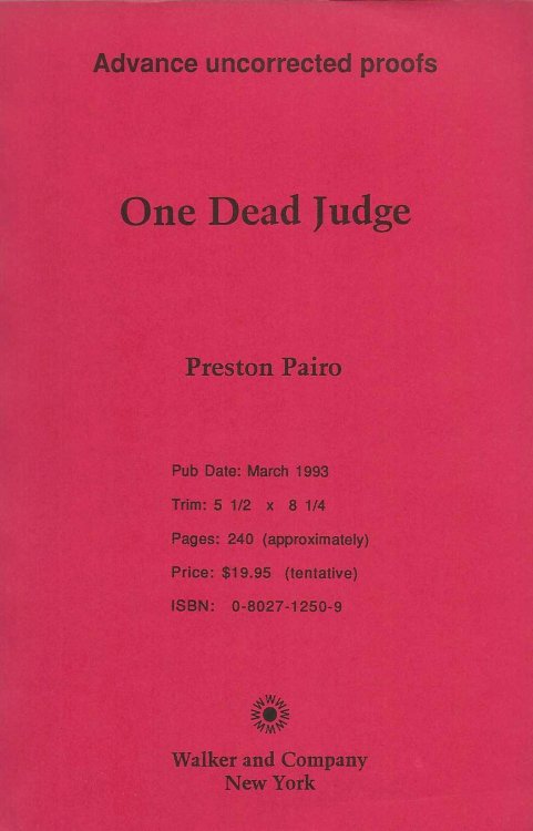 ONE DEAD JUDGE