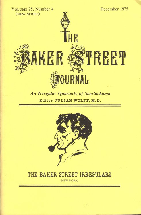THE BAKER STREET JOURNAL An Irregular Quarterly Of Sherlockiana December 1975