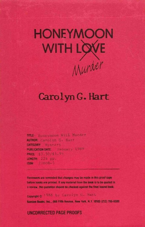 HONEYMOON WITH MURDER