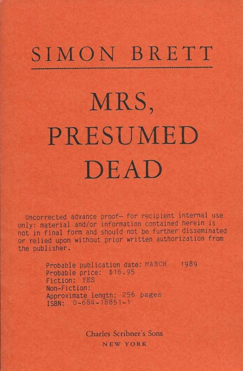 MRS, PRESUMED DEAD