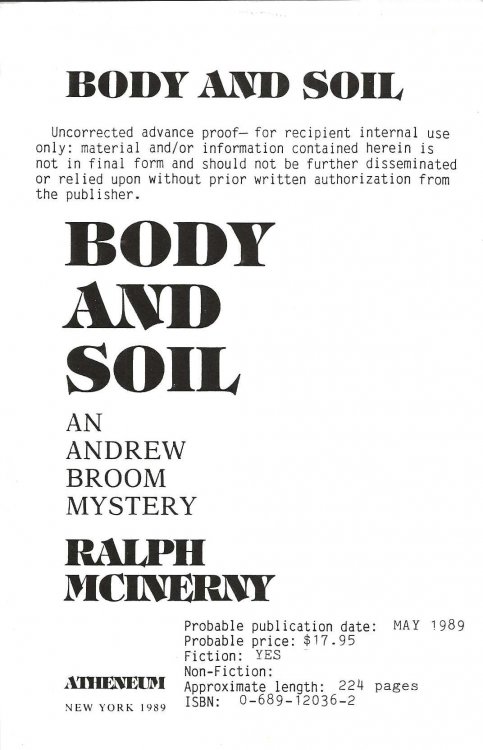 BODY AND SOIL