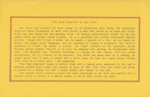 THE FINAL DEDUCTION Cachet