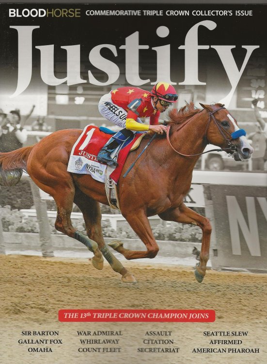 JUSTIFY BLOOD-HORSE 2018 TRIPLE CROWN COLLECTOR'S ISSUE