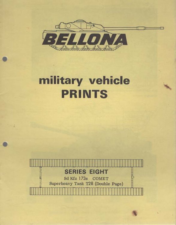 Bellona Military Vehicle Print Series Eight (Sd Kfz 173s COMET Superheavy Tank T28 (Double Page))