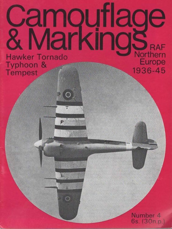 Camouflage & Markings. No. 4 Hawker Tornado Typhoon & Tempest RAF Nothern Europe 1936-45