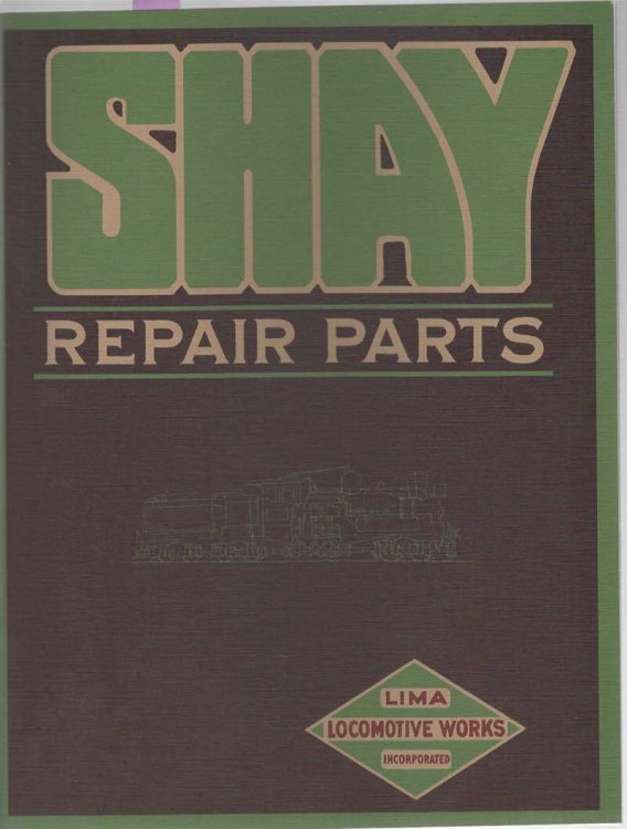 1921 Shay Repair Parts Catalog