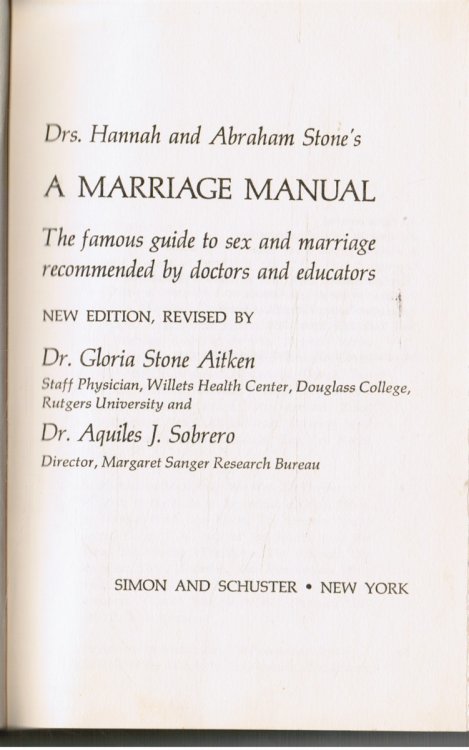 A Marriage Manual