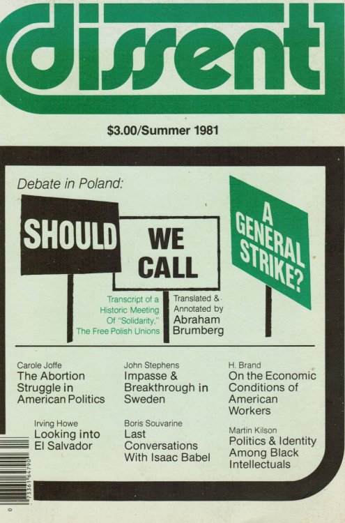 DISSENT: Summer 1981 Isaac Babel, Black Intellectuals, Abortion in Politics
