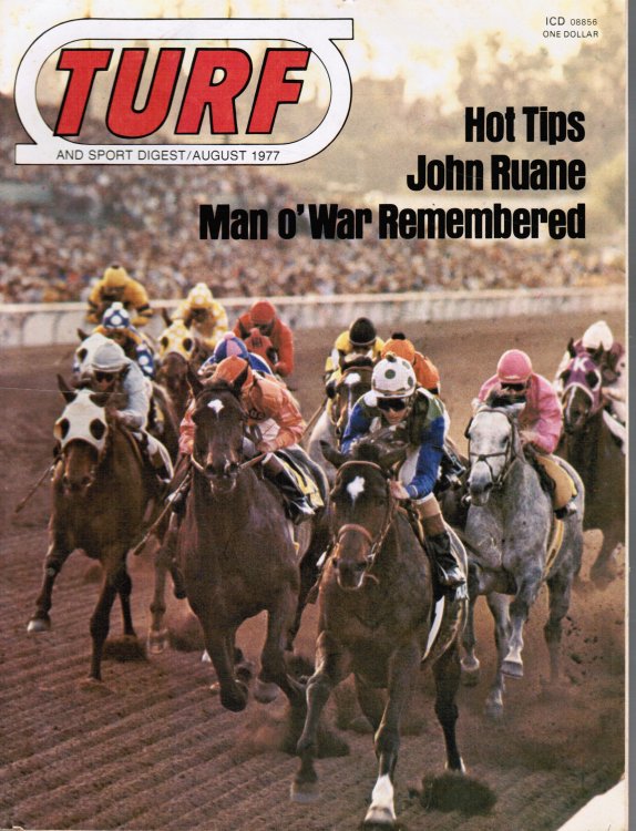 Turf and Sport Digest: August 1977 Santa Anita Handicap (cover)