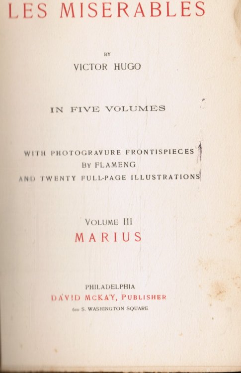 Les Miserables: Volume III - Marius