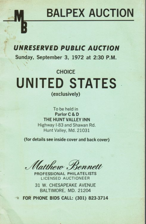 Balpex Auction: September 3, 1972