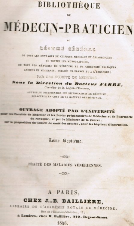 Bibliotheque Du Medecin-Praticien - Tome 7