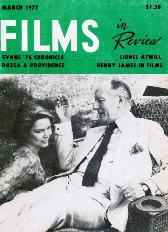 Films in Review: March 1977 Ellen Burstyn and John Gielgud (Cover)