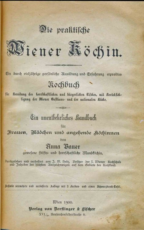 Die Praktilche Wiener Kochin and Hausfrau