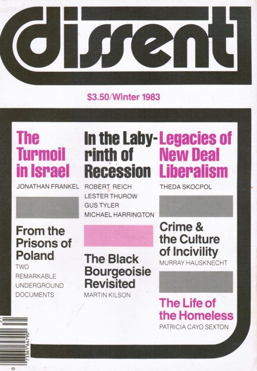 Dissent Magazine Winter 1983 Black Bourgeoise, Homeless, Israel's West Bank