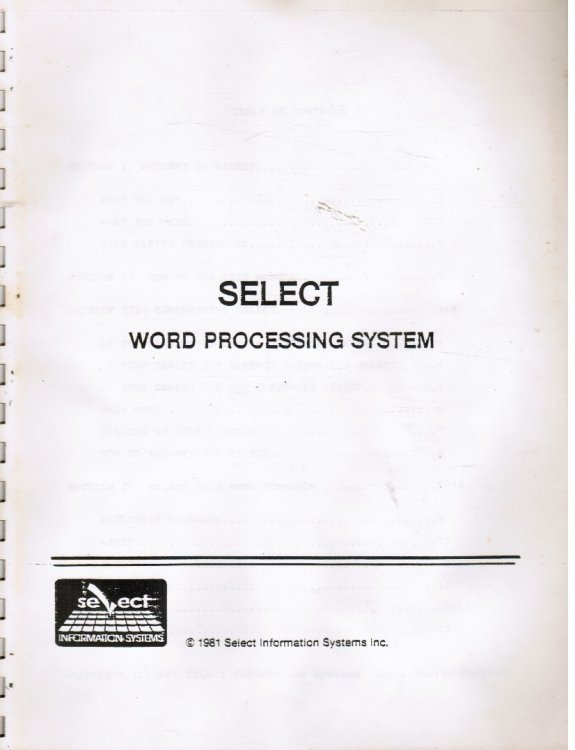 Select Word Processing System