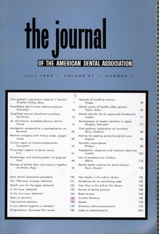 The Journal of the American Dental Association: July 1963 JADA