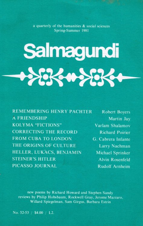 Salmagundi, No 52-53 ; Spring-Summer 1981