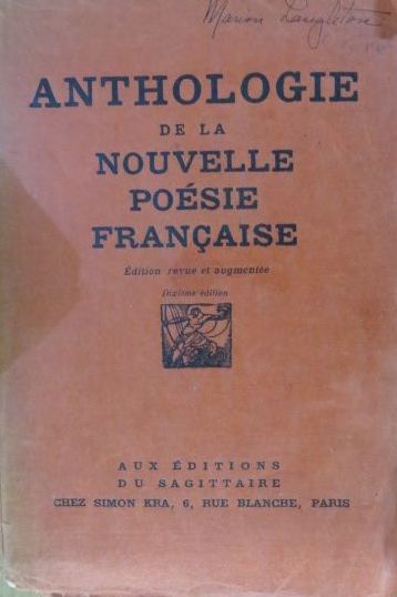 Anthologie De La Nouvelle Posie Franaise