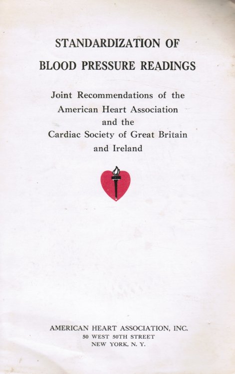 Standardization of Blood Pressure Readings: Joint Recommendations of the American Heart Association and the Cardiac Society of Great Britain and Ireland