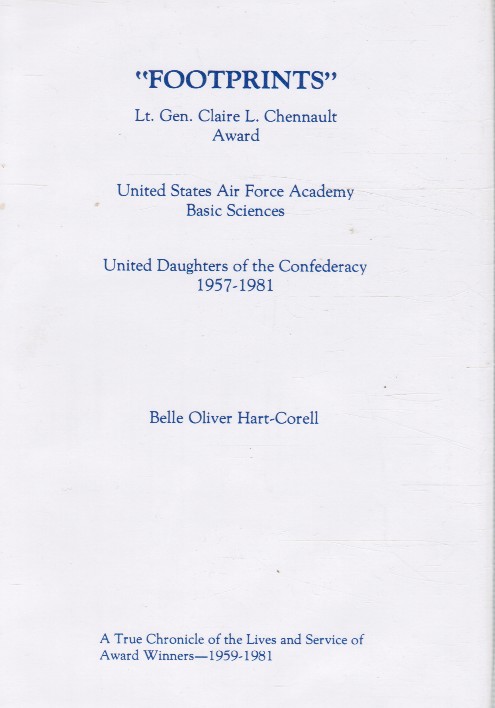 Footprints a History of the General Claire L. Chennault United Daughters of the Confederacy Award, United States Air Force Academy, 1959