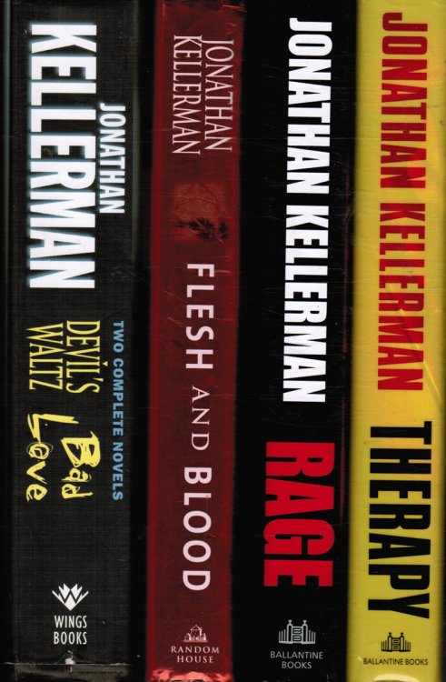 Lot of 4 Hardcover Jonathan Kellerman Books: Devil's Waltz/bad Love; Flesh and Blood; Rage; Therapy