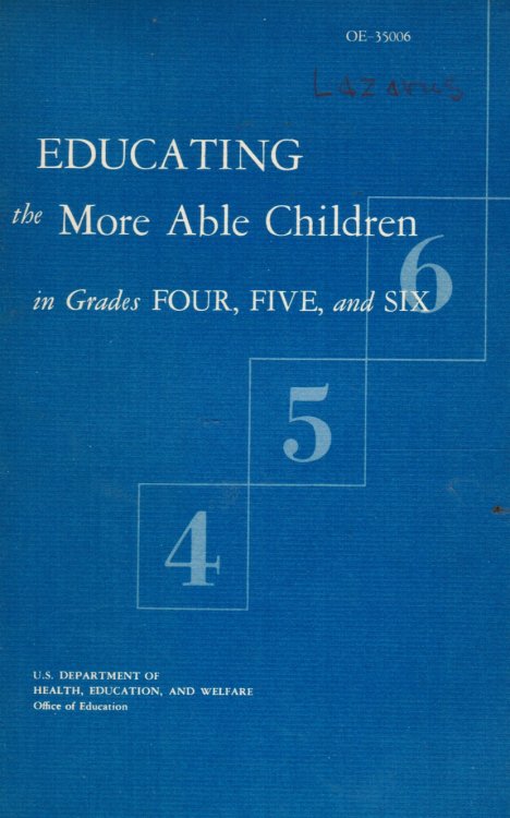Educating the More Able Children in Grades Four, Five and Six