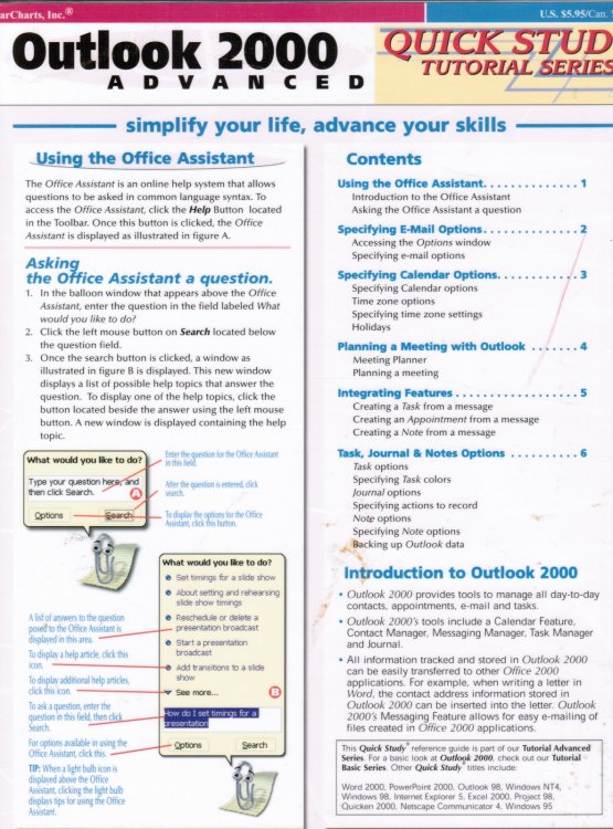 Outlook 2000 Advanced Quick Study Tutorial Series