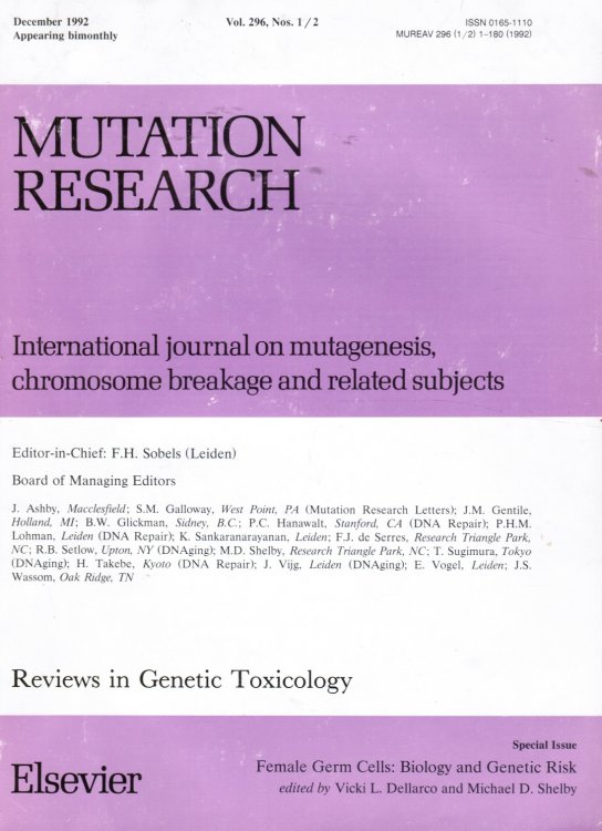 Mutation Research Vol 296, Nos 1/2