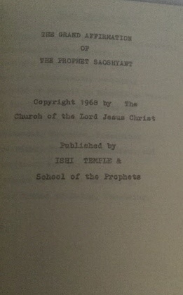 The Grand Affirmation Of The Prophet Saoshyant