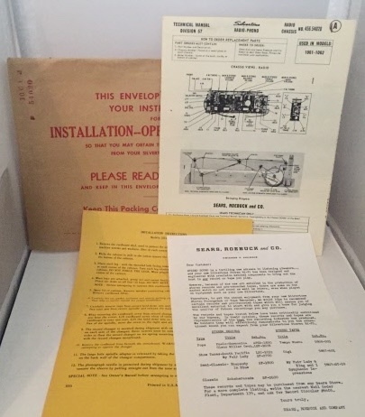 Silvertone Radio-phono Hi-fi Installation Instructions