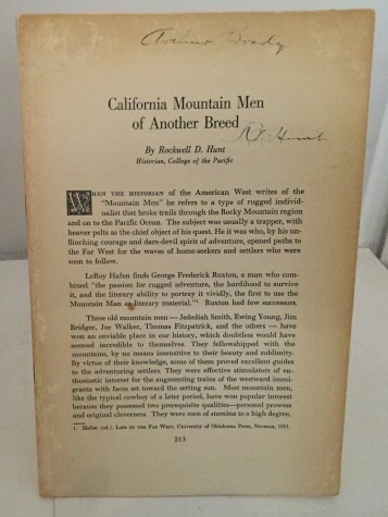 California Mountain Men Of Another Breed