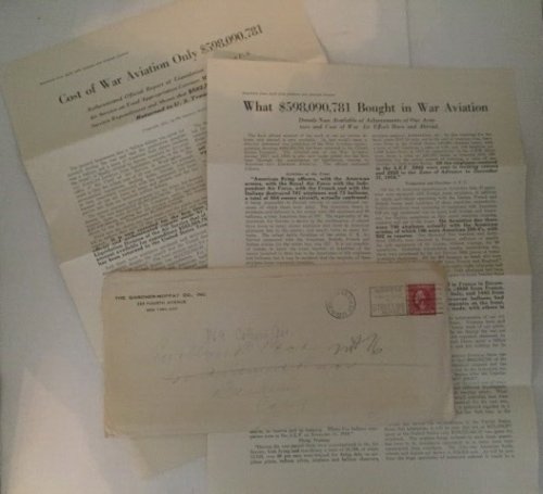 Advertising For Aviation And Aircraft Journal 1921 - A Letter Dated April 21, 1921, With Two Off-print Excerpts From The Magazine Aviation And Aircraft Journal