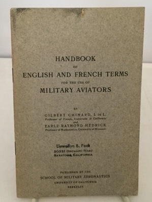 Handbook Of English And French Terms For The Use Of Military Aviators