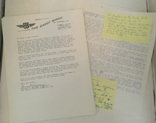 Group Of Papers Relating To The Osborne Publications Book About Bobbi Trout, Aviatrix, And Other Early Bird Aviators