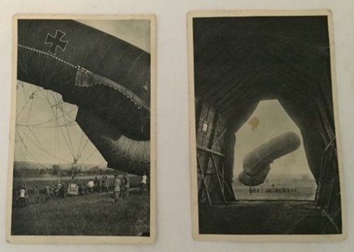 Two Original Postcards From World War I Germany Featuring Balloons