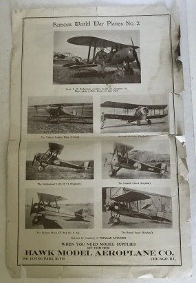 Broadside Advertisement For The Hawk Model Aeroplane Company
