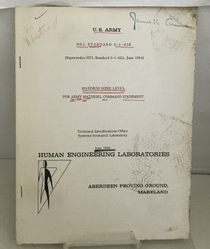 Hel Standard S-1-63b Maximum Noise Level for Army Materiel Command Equipment (June 1965)
