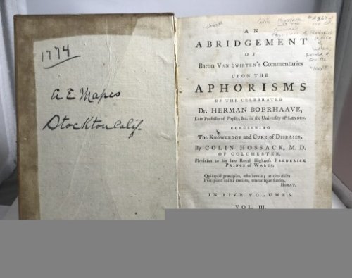 An Abridgement Of Baron Van Swieten's Commentaries Upon The Aphorisms Of The Celebrated Dr. Herman Boerhaave Volume III Only (Of Five Volumes)