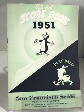 Official Score Book 1951 San Francisco Seals