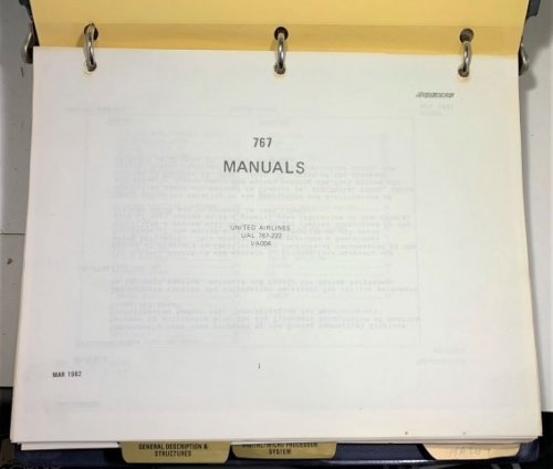 767 Manuals - United Airlines (ual 767-222) Va006 (Prepared for 676 Airplane Systems Training - This Particular Manual is for Microprocessors )