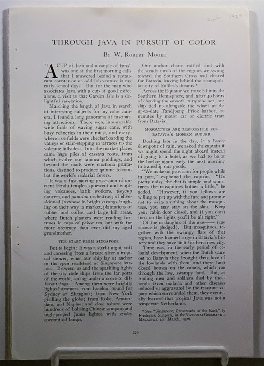 THROUGH JAVA IN PURSUIT OF COLOR / JAVA, QUEEN OF THE EAST INDIES