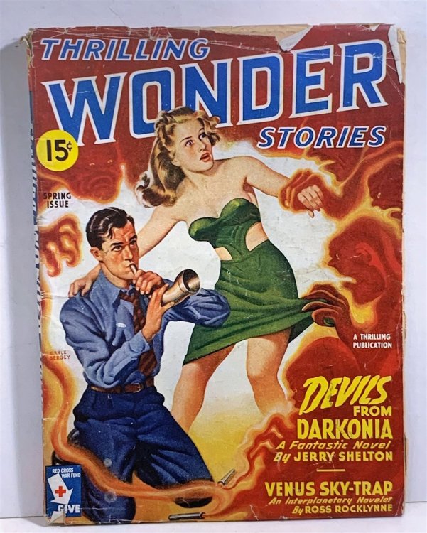 Featuring Devils from Darkonia by Jerry Shelton (In Thrilling Wonder Stories) Spring, May 1945