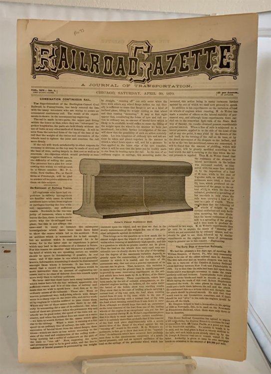 Railroad Gazette: A Journal Of Transportation Vol XIV - No. 5 (Saturday, April 30, 1870)